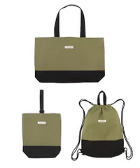 [ON NISHIKI] 通園・通学バッグ 3点セット 撥水加工 入園入学セット (レッスンバッグ＋ナップサック＋シューズバッグ) 子供 キッズ 男の子 女の子 体操服入れ 体操服袋 シューズケース 上履き入れe