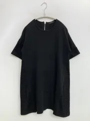 American Rag Cie ワンピース ブラック コットン 無地 レース 半袖 ひざ丈