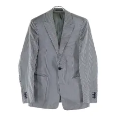 EMPORIO ARMANI (エンポリオアルマーニ) ストライプ シングルテーラードジャケット ブラック/ホワイト