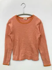 LOWRYS FARM Tシャツ/カットソー F オレンジ ボーダー柄 ミドル丈 長袖 クルーネック(丸首)