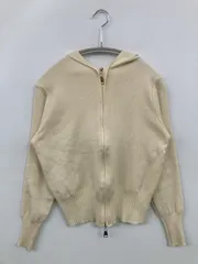 カーディガン/ボレロ M アイボリー 無地 ウール・ニット ショート丈 長袖