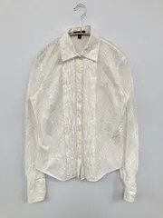 BURBERRY LONDON シャツ/ブラウス S ホワイト コットン チェック柄 ワンポイント ミドル丈 長袖 レギュラーカラー