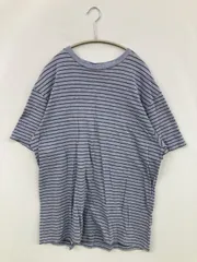 GAP Tシャツ/カットソー L グレー ボーダー柄 ミドル丈 半袖 クルーネック(丸首)