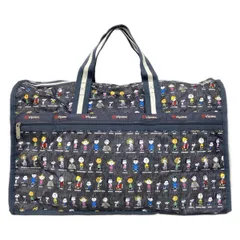 LESPORTSAC(レスポートサック) ボストンバッグ - ダークグレー×白×マルチ スヌーピー/70YEARS/本体ロックなし/PEANUTSコラボ