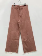 ZARA デニムパンツ EUR 34 ピンク クロップド・半端丈 無地 ワイド・ルーズ ハイウエスト ヴィンテージ
