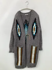 BAYFLOW カーディガン/ボレロ グレー 長袖 ロング丈 ウール・ニット