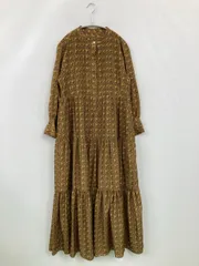 Kastane ワンピース F ブラウン ペイズリー柄 その他総柄 長袖 ロング・マキシ丈 ティアード