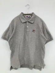FILA ポロシャツ L グレー 無地 ワンポイント 半袖