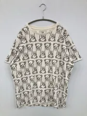 Design Tshirts Store graniph Tシャツ/カットソー L アイボリー その他総柄 半袖 ミドル丈 クルーネック(丸首)