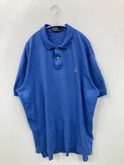 Polo by Ralph Lauren ポロシャツ XL ブルー 無地 ワンポイント 刺繍 半袖