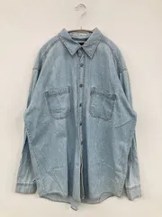 Levi's RED TAB シャツ/ブラウス L ブルー デニム コットン 無地 ブランドロゴ ミドル丈 長袖 レギュラーカラー