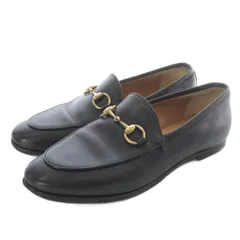 グッチ GUCCI ビットローファー レザー 34.5 黒 404069