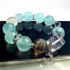 再販不可】高品質パライバアクアマリン×アパタイト×ホワイトサゲ