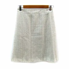 23区 オンワード樫山 フレアスカート ミモレ丈 ツイード 36 S 白 ホワイト /SY9