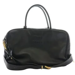 ミュウミュウ miumiu レザー ボー バッグ トート ショルダー 2WAY 黒 ブラック 5BB117 /AQ ■OS ■OH ■SH