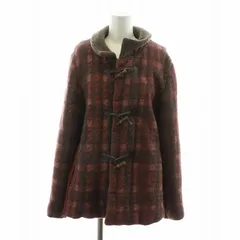 ルクルカ Lucruca ダッフルコート ジャケット チェック ショート 切替 アウター 40 ボルドー 05227242 /NQ