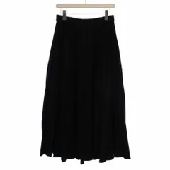 アツロウタヤマ ATSURO TAYAMA プリーツスカート ロング ボーダー柄 EUR 38 USA 6 黒 /BM