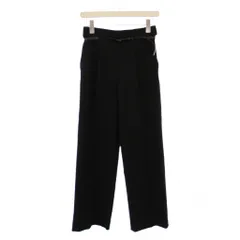 グリーンレーベルリラクシング ユナイテッドアローズ green label relaxing スラックスパンツ ストレッチ ベルト ワンカラー 36 黒 ブラック /BB