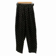 ビームスハート BEAMS HEART テーパードパンツ アンクル丈 ドット柄 麻 リネン チャコールグレー オフホワイト /HO19