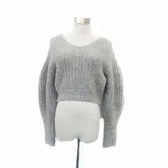 スナイデル SNIDEL ニット セーター Vネック 長袖 ショート丈 F グレー /HO37