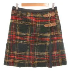 組曲 クミキョク KUMIKYOKU フレアスカート ひざ丈 チェック柄 3緑 グリーン /NL
