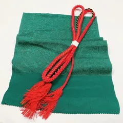 ［6960］帯締め 帯揚げ セット 花唐草文様 金糸 正絹 着物 帯絞め