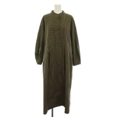 アーバンリサーチ ドアーズ URBAN RESEARCH DOORS チェック柄バルーンスリーブワンピース ロング M 黄色 カーキ 長袖 DR37-26E110 /YM ■MA