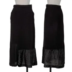 トリココムデギャルソンtricot COMME des GARCONS 製品染めウール異素材切替スカート 黒M位