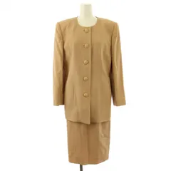 レリアン Leilian スーツ フォーマル セットアップ 上下 ノーカラージャケット スカート 7 ベージュ /DK