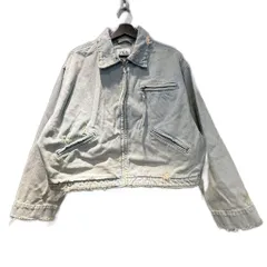 ザラ ZARA ジャケット デニム ダメージ ジップ S ライトブルー