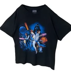 L スターウォーズ ビッグプリント 映画 キャラクター キャラT  ブラック 黒 Tシャツ レディース ユニセックス メンズ 古着 半袖 CHM