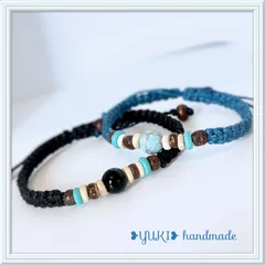 アンクレット or ブレスレット 天然石 【ペアセット㊵】ハンドメイド