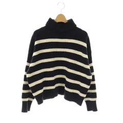 スピック&スパン Spick&Span 22AW ニット セーター 長袖 ボーダー柄 タートルネック ネイビー ホワイト /ES
