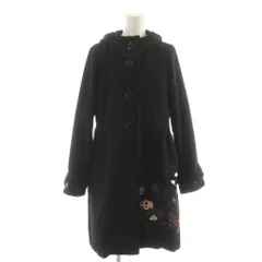 スカラー ScoLar ロングコート フード M 黒 ブラック 刺繍 /RR