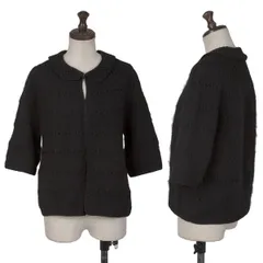 ジュンヤワタナベ コムデギャルソンJUNYA WATANABE COMME des GARCONS ウールホックボタン半袖ニットジャケット 黒S位のサムネイル