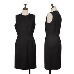 ジュンヤワタナベ コムデギャルソンJUNYA WATANABE COMME des GARCONS ウールストライプダーツデザインノースリーブワンピース 黒グレーXS