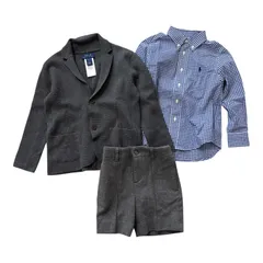  POLO RALPH LAUREN ポロラルフローレン キッズ フォーマル3点セット 4/4T（ジャケット・ハーフパンツ・シャツ）【Z1786】