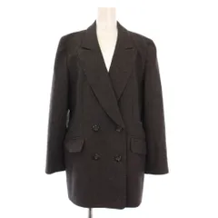 レリアン Leilian テーラードジャケット アウター ダブル 総裏地 ウール ワンカラー 9 グレー /BB