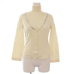 アナイ ANAYI アンサンブル ニット セーター ノースリーブ タートルネック カーディガン 長袖 Vネック ビジュー装飾 ウール 38 白 /BM