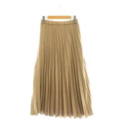 インディヴィ INDIVI スカート ロング ミモレ丈 プリーツ フェイクスエード 36 ベージュ /DF