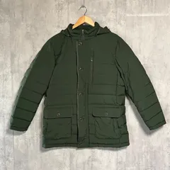 クロコダイル ダウンジャケット L 緑 極暖 ダウン90% フード 脱着可 コート ブルゾン ジャンパー ハーフ丈 Crocodile 防寒 アウトドア 登山 カジュアル ビジネス 2way カーキ オリーブ 深緑 メンズ