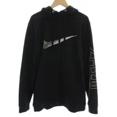 ナイキ NIKE ジップアップパーカー L 黒 長袖 フード付き ロゴプリント /RE