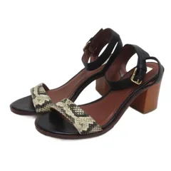 コールハーン COLE HAAN ストラップ サンダル パンプス パイソン柄 ブラウン系 6.5B 23.5cm