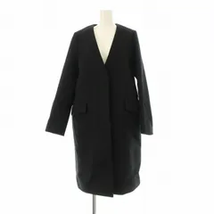 ユナイテッドアローズ UNITED ARROWS チェスターコート アウター ノーカラー ロング 36 黒 ブラック 1525-268-3372 /OR