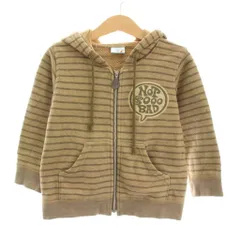 ヒステリックミニ Hysteric MINI ジップアップ パーカー ボーダー 長袖 90 カーキ 1626528 /YM