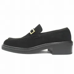 美品 オールド グッチ OLD GUCCI スエードレザー ローファー シューズ スリッポン 革靴 スクエアトゥ スクエアG ゴールド金具 ヴィンテージ ビンテージ アーカイブ 101 6121 サイズ35.5 22.5cm 黒 ブラック レディース ◆５