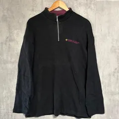 デサント ハーフジップ  スウェット L 黒 紫 バイカラー 刺繍 ロゴ DESCENTE プルオーバー ジャケット 90s ヴィンテージ トレーナー ストリート スポーツ スノボ スキー ウェア シティボーイ 裏起毛 ゆるだぼ メンズ