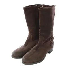 ファビオルスコーニ FABIO RUSCONI ミドルブーツ スエード ベルト 38 ブラウン /TK