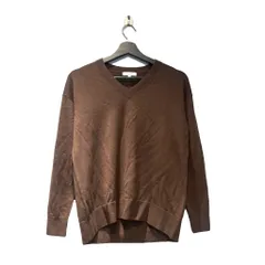 プラステ PLST ニット セーター Vネック 長袖 S 茶 ブラウン ■FY