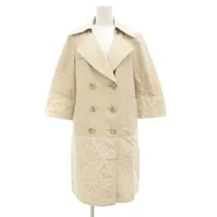 グレースクラス GRACE Class ロングコート ダブルブレスト ジャガード 総柄 36 ベージュ /JS